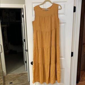 Magaschoni Sleeveless Mustard Maxi Dress